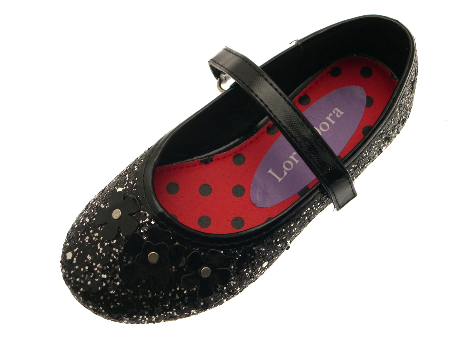 red glitter ballet pumps